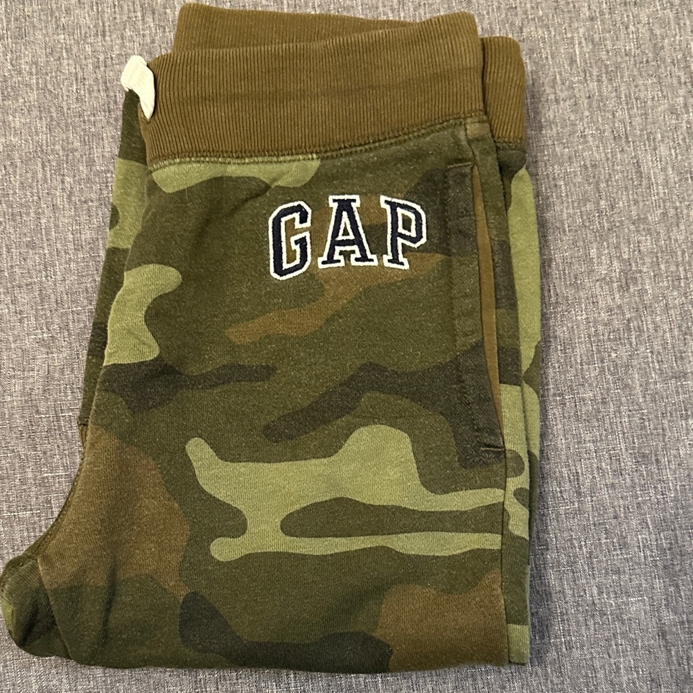 GAP Kids Green Camouflage Joggers